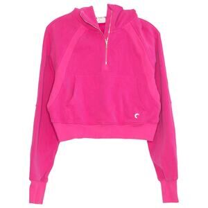 NEW Zyia Hoodie Retreat 1/4 Zip Y2K Athleisure Streetwear Coquette 90s Pink XS